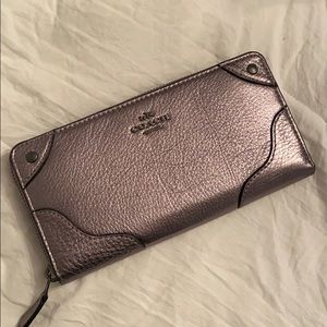 Coach Silver Zip Wallet